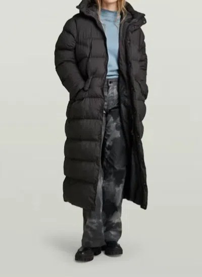 G-star Whistler Long Puffer Jacket In Black