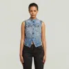 G-star Women's Outerwear And Jackets  D27693 E019 Pitched Hem Slim Vest Pm Wmn H481 Vintage Cirrus Bl In Blue