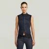 G-star Women's Outerwear And Jackets  D27744 E120 Pitched Hem Slim Vest 001 Raw Denim In Blue