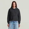 G-star Women's Sweatshirt  D27726 D969 Washed Online Script Hdd H590 Dk Black Smokey In Black