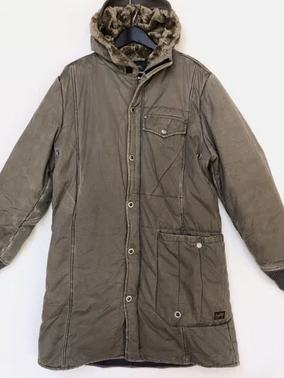 Pre-owned G Star X Pharrell G-star Raw Winter Gear Heavy Hoodie Parka In Brown
