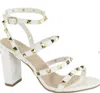 G Stylez Women's Summer Studded Heel In White