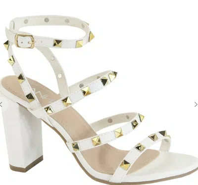 G Stylez Women's Summer Studded Heel In White