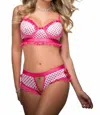 G World Collection Silky Chekkini 2 Piece Set In Pink Polka Dot In Pink