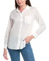 G1 Star Print Airy Lawn Shirt In White