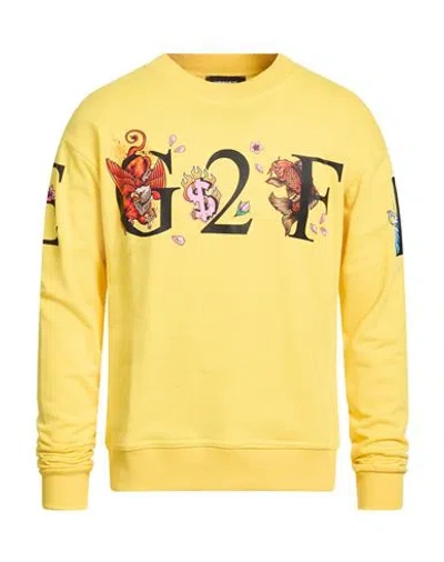 G2firenze Man Sweatshirt Yellow Size Xl Cotton