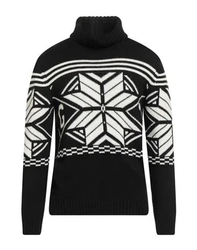 G2firenze Man Turtleneck Black Size S Wool, Alpaca Wool, Acrylic, Viscose