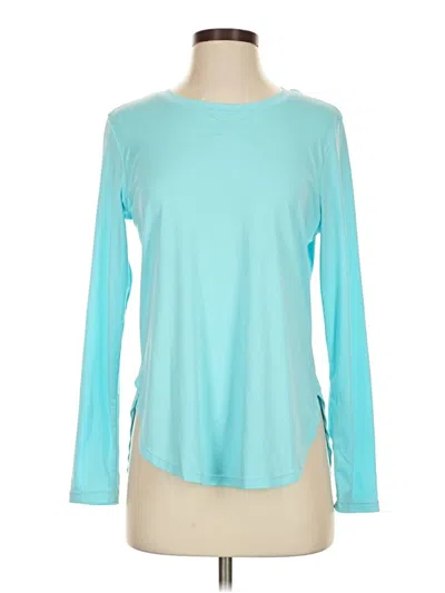 Pre-owned G4 Free Long Sleeve Top Teal Crew Neck Tops
