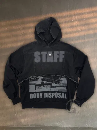 Pre-owned G59 Records Staff Workforce Body Disposal Double Layer Hoodie Black Lrge