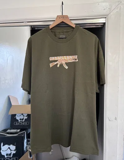Pre-owned G59 Records X Pouya Uicideboy Merch G59 Bling Tee In Military Green