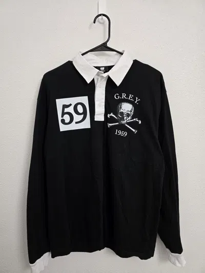 Pre-owned G59 Records X Pouya Uicideboy Merch G59 Skull Rugby Long Sleeve Shirt Large Suicideboys In Black