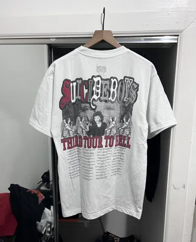 Pre-owned G59 Records X Pouya Uicideboy Merch Suicideboys Third Tour To Hell Tee In White