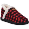 Gaahuu Buffalo Check Faux Shearling Slipper In Black/red