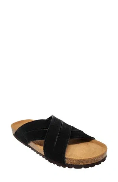 Gaahuu Crisscross Slide Sandal In Black