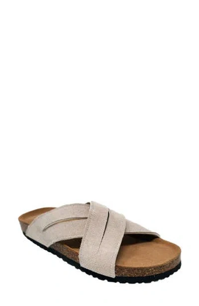 Gaahuu Crisscross Slide Sandal In Tan