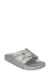 Gaahuu Crisscross Strap Slide Sandal In Silver
