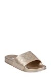 Gaahuu Perforated Slide Sandal In Gold