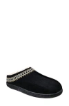 Gaahuu Tape Faux Shearling Lined Slipper In Black