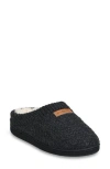 Gaahuu Textured Knit Faux Shearling Lined Slipper In Charcoal Grey