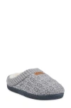 Gaahuu Textured Knit Faux Shearling Lined Slipper In Grey