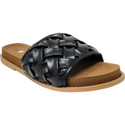 Gaahuu Woven Slide Sandal In Black