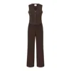 Gaala Brown Anoria Wool Silk Two Piece In Brown