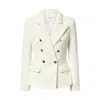 Gaala Women's White William Tweed Jacket In White