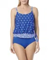 Gabar Hydrofinity Two Piece Blouson Swimsuit Set In Pool Dot Blue In Blue