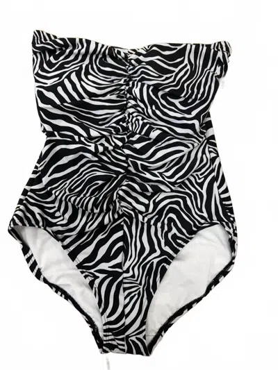 Gabar Women's Bandeau Onepiece Swimsuit In Zebra Black/white