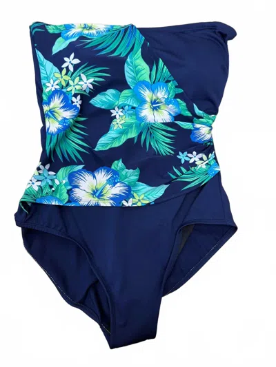 Gabar Women's One Piece Strapless Swimsuit In Navy In Blue