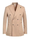 Gabardine Man Blazer Beige Size 42 Polyester, Elastane, Viscose