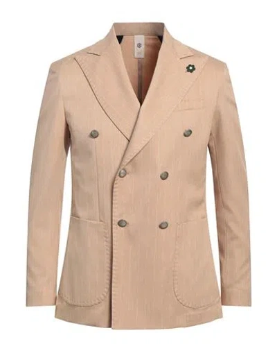 Gabardine Man Blazer Beige Size 42 Polyester, Elastane, Viscose