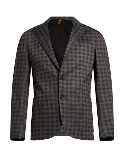 Gabardine Man Blazer Grey Size 38 Polyester, Viscose, Elastane, Cotton In Multi