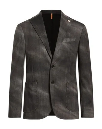 Gabardine Man Blazer Grey Size 42 Polyester, Elastane In Gray
