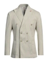 Gabardine Man Blazer Light Grey Size 40 Linen, Cotton In Grey