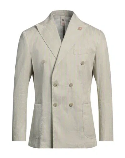 Gabardine Man Blazer Light Grey Size 40 Linen, Cotton