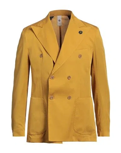 Gabardine Man Blazer Marigold Size 42 Lyocell In Yellow