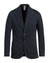 Gabardine Man Blazer Midnight Blue Size 46 Cotton, Linen, Elastane In Blue