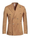 Gabardine Man Blazer Mustard Size 40 Polyester, Elastane, Viscose In Yellow