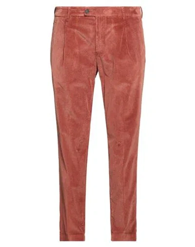 Gabardine Man Pants Copper Size 40 Cotton, Lyocell, Elastane In Orange