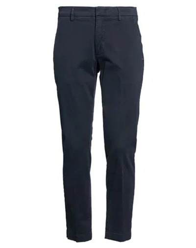 Gabardine Man Pants Midnight Blue Size 40 Cotton, Elastane