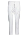 Gabardine Man Pants White Size 40 Cotton, Elastane