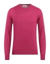 Gabardine Man Sweater Magenta Size Xxl Merino Wool, Acrylic In Magenta
