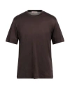 Gabardine Man T-shirt Dark Brown Size Xl Cotton