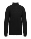 Gabardine Man Turtleneck Black Size 3xl Wool, Acrylic