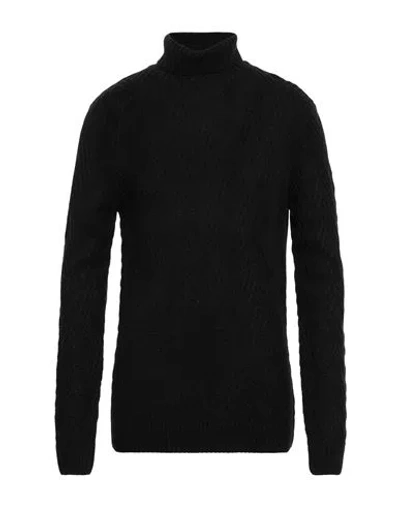 Gabardine Man Turtleneck Black Size Xxl Wool, Acrylic