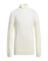 Gabardine Man Turtleneck Cream Size Xxl Wool, Acrylic In White