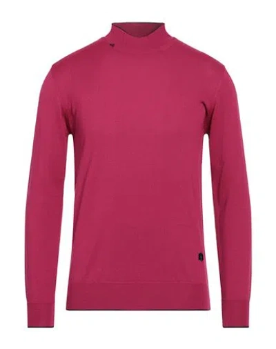 Gabardine Man Turtleneck Magenta Size Xl Merino Wool, Acrylic