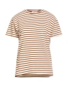 Gabardine Woman T-shirt Brown Size M Cotton In Brown