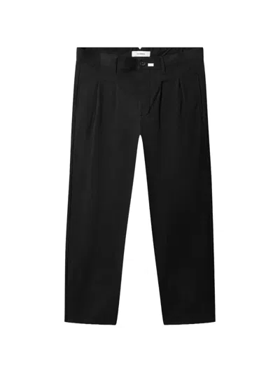 Gabba Firenze Bolu Pleated Cropped Trousers In Black